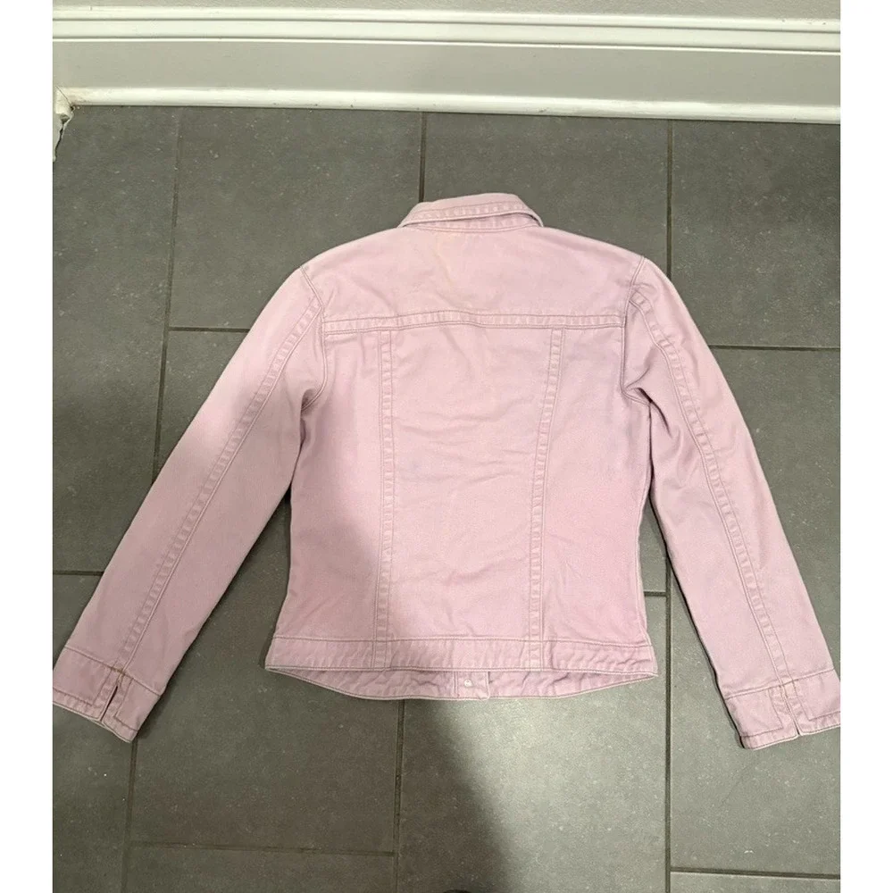 VTG Cabi Pink Denim Trucker Jacket Type III Utility Jean Coat Women’s Size Small
